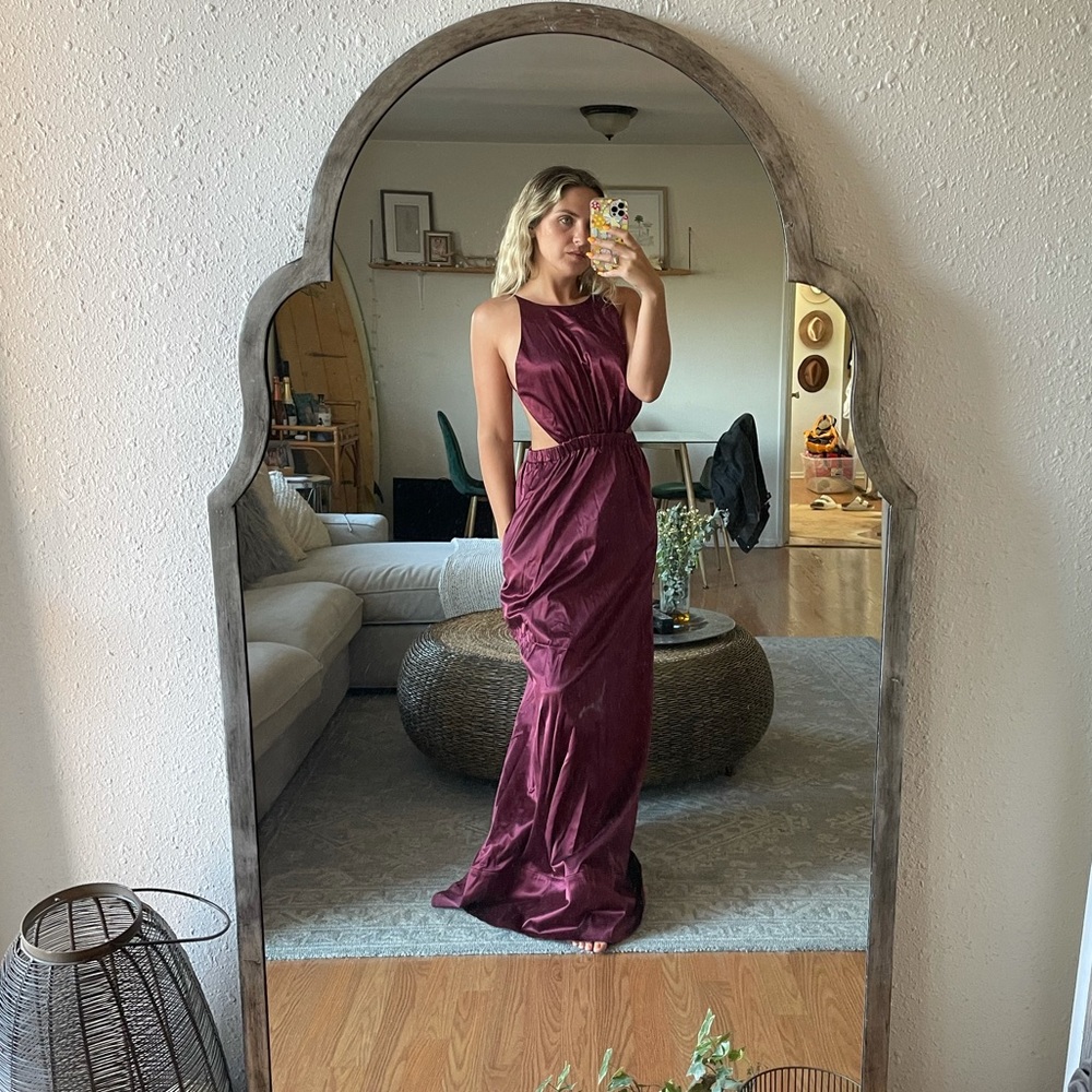 Staud Burgundy gown, long dress, floor length